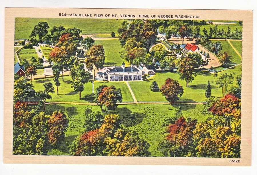 Postcard: Aeroplane View of Mt. Vernon, Home of George Washington