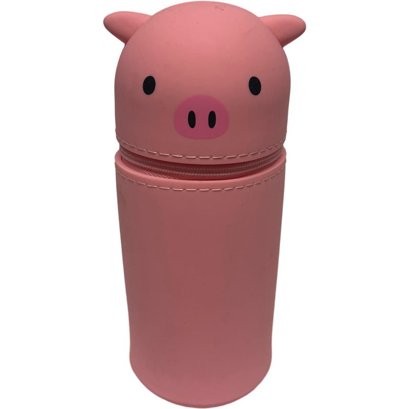 Pen Pencil Case ＆ Holder Lihit Lab. Pig Hog silicone Japan A7712-5 Animal RARE