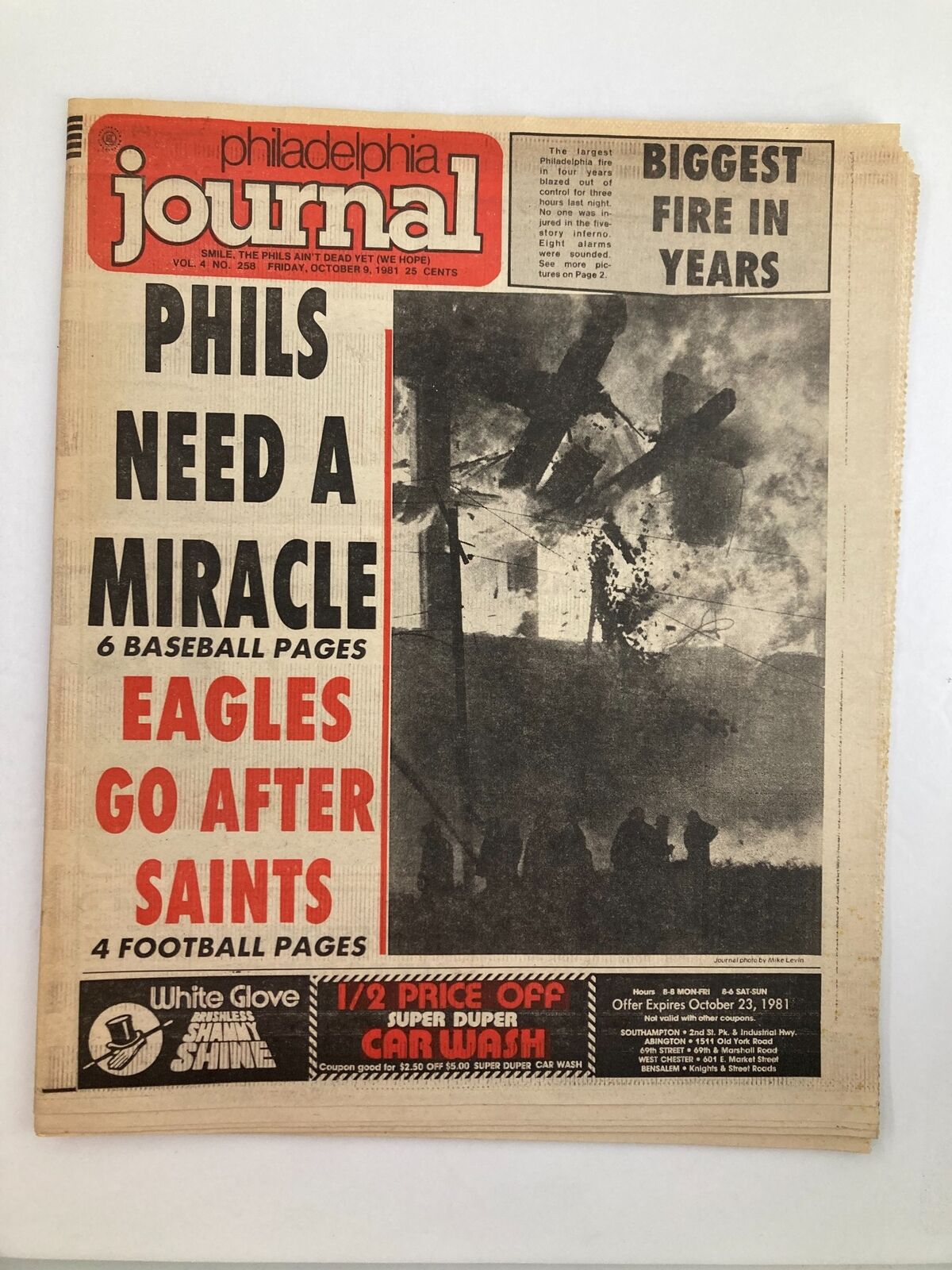 Philadelphia Journal Tabloid October 9 1981 Vol 4 258 NFL Eagles Go After Saints