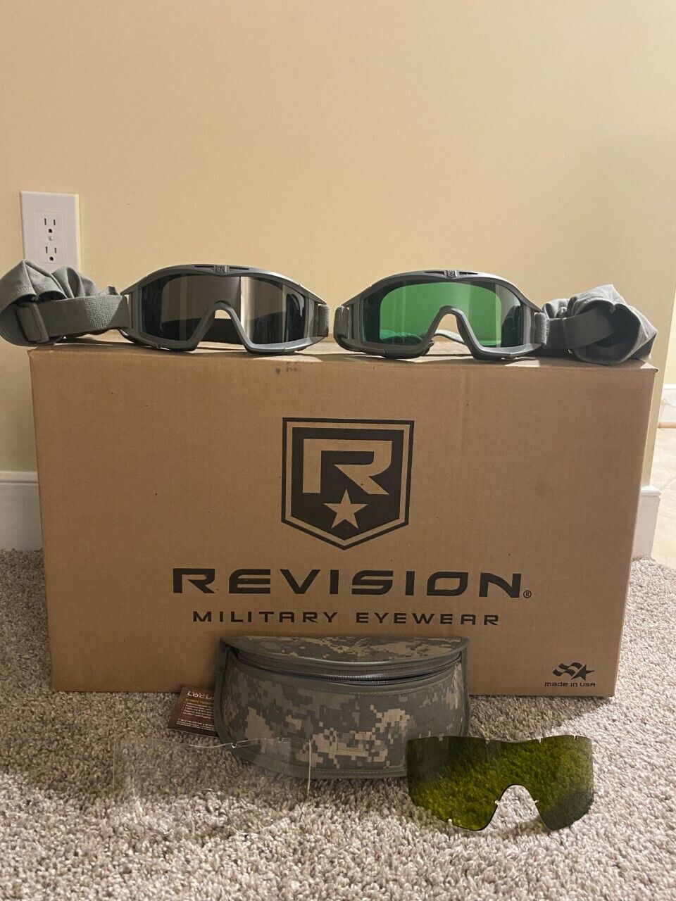 Box of Revision Desert Locust Military Goggles (28 kits, 56 goggles)