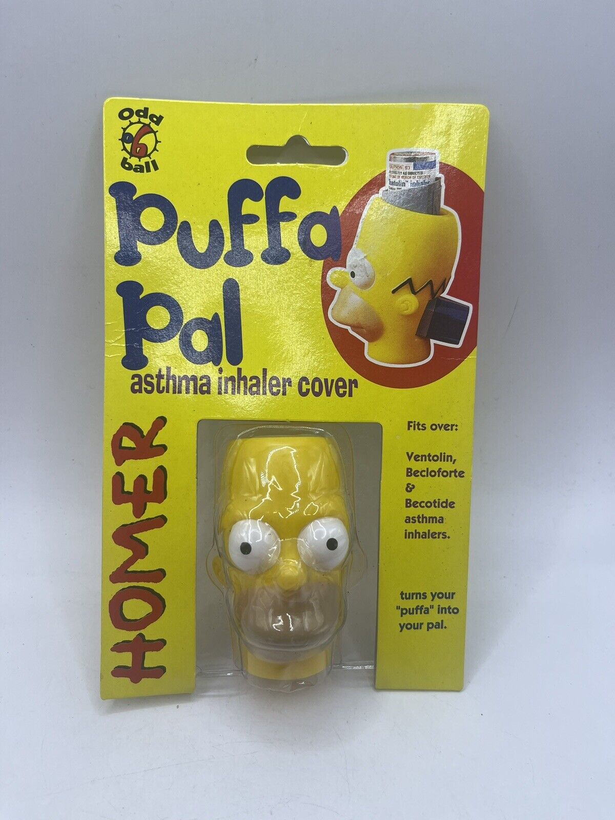 Brand New Puffa Pal Homer Simpson Asthma Inhaler Cover 1997 HTF Rare