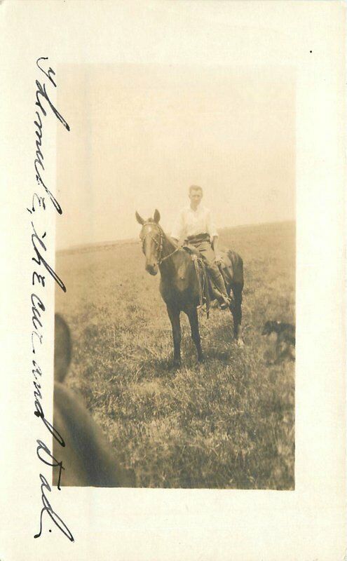 C-1910 Sawgrass Country Western Rider Horseback Postcard RPPC 21-13154
