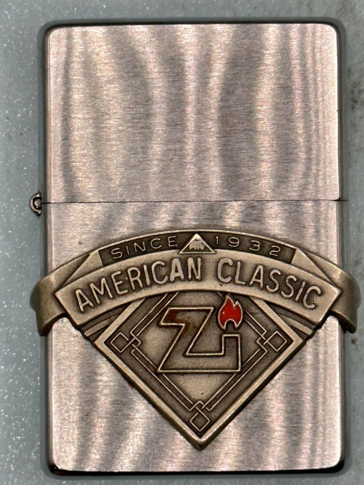 Vintage 1999 Zippo American Classic Since 1932 Emblem Chrome Zippo Lighter
