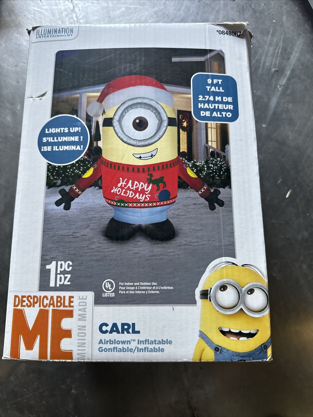 Gemmy 9’ft. Christmas Minion Carl Lighted Airblown Inflatable Despicable Me