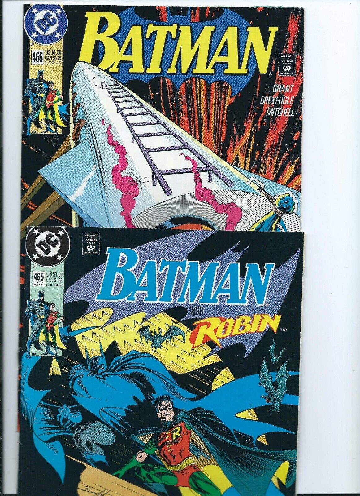 BATMAN #466 & #467 -- 1st TIM DRAKE as ROBIN TEAMING UP WITH BATMAN -- 1991