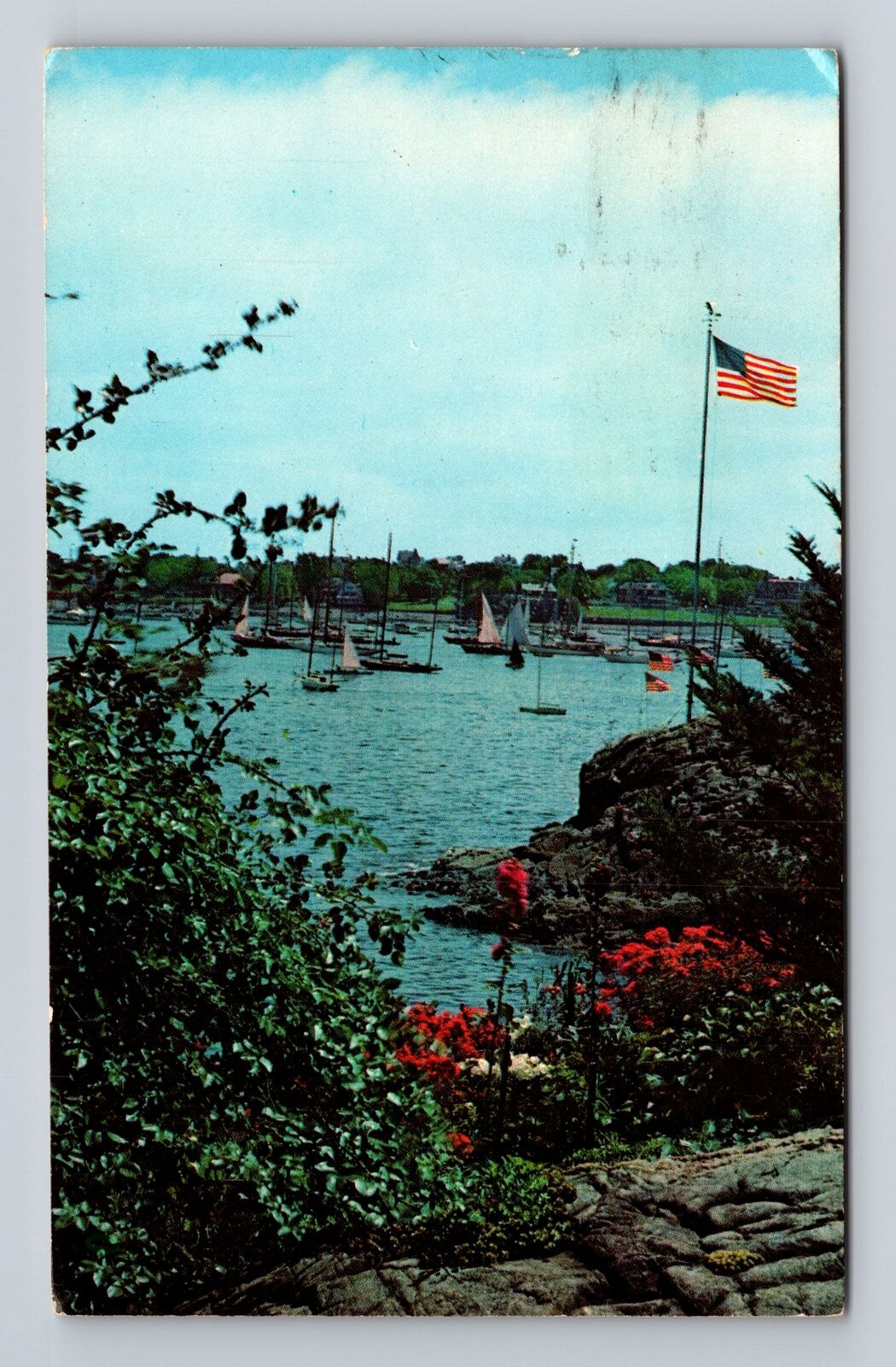 Marblehead MA-Massachusetts, Marblehead Harbor, Antique, Vintage c1970 Postcard