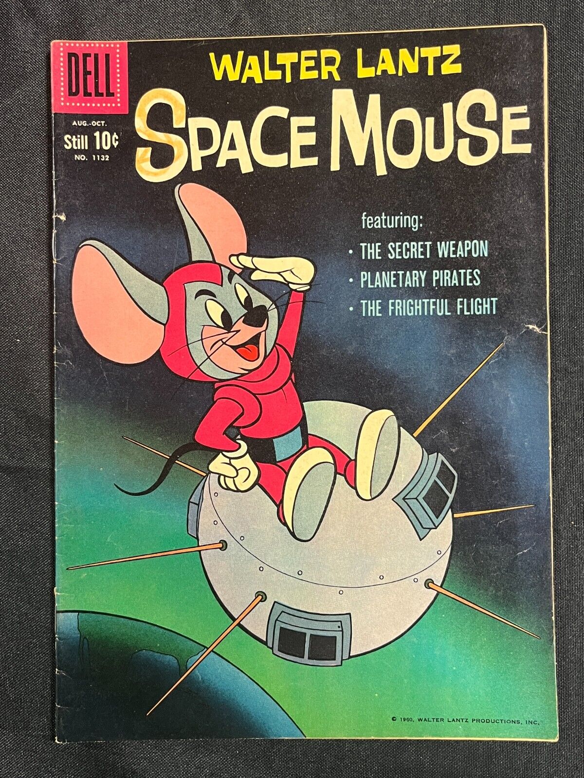 1960 Aug-Oct NO 1132 Dell Comic Book Walter Lantz Space Mouse 10 Cents KB 62323