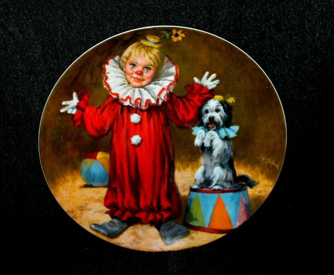 Vtg 1982 Tommy the Clown Collector Plate by John McClelland Children's Circus