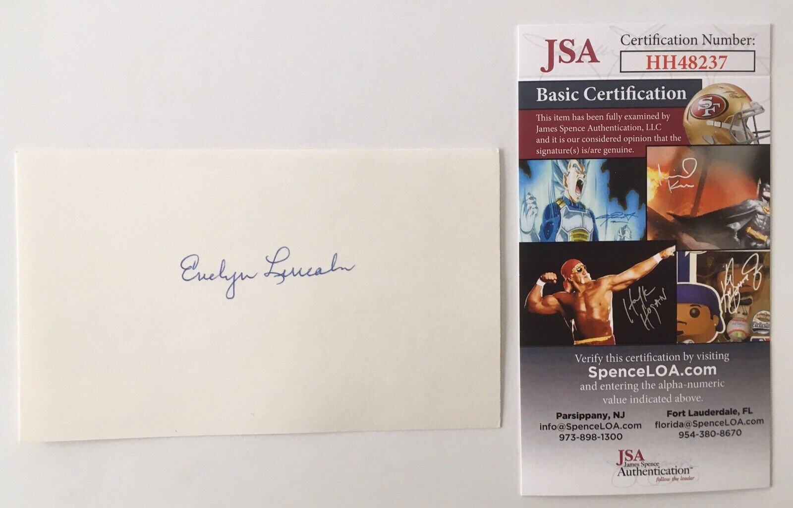 Evelyn Lincoln Signed Autographed 3x5 Card JSA Certified John Kennedy Secretary