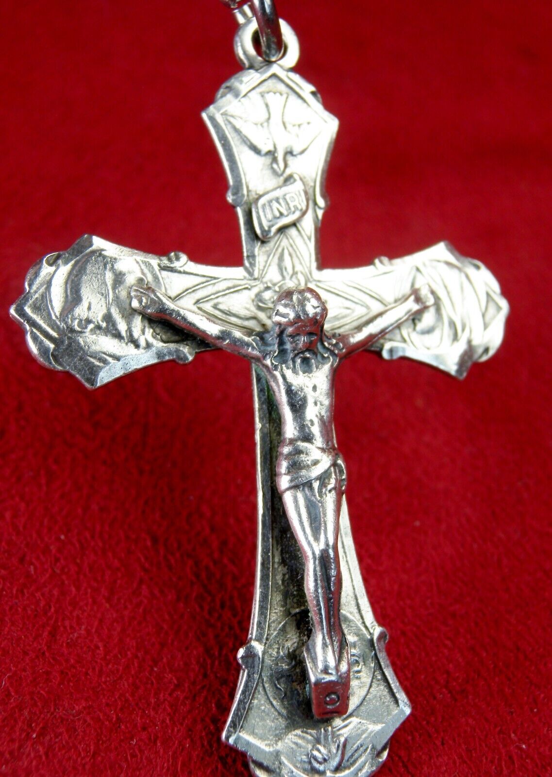 RARE Vintage Sterling Therese Little Flower FROM THE SHRINE Relic Cross Crucifix