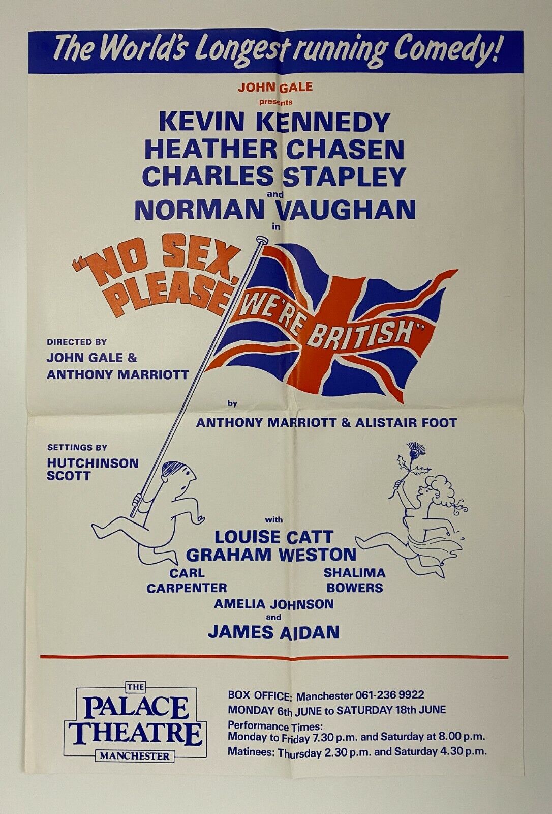 No Sex Please We\'re British The Palace Theatre Manchester Large Poster - GC