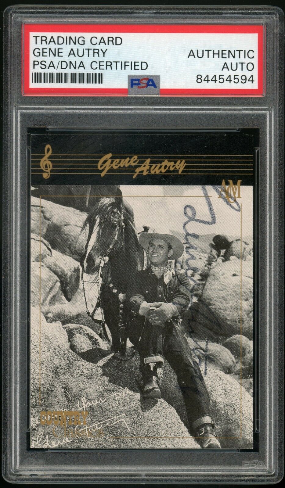 GENE AUTRY 1992 Collect-a-Card Country Music 35 PSA/DNA Certified Authentic Auto