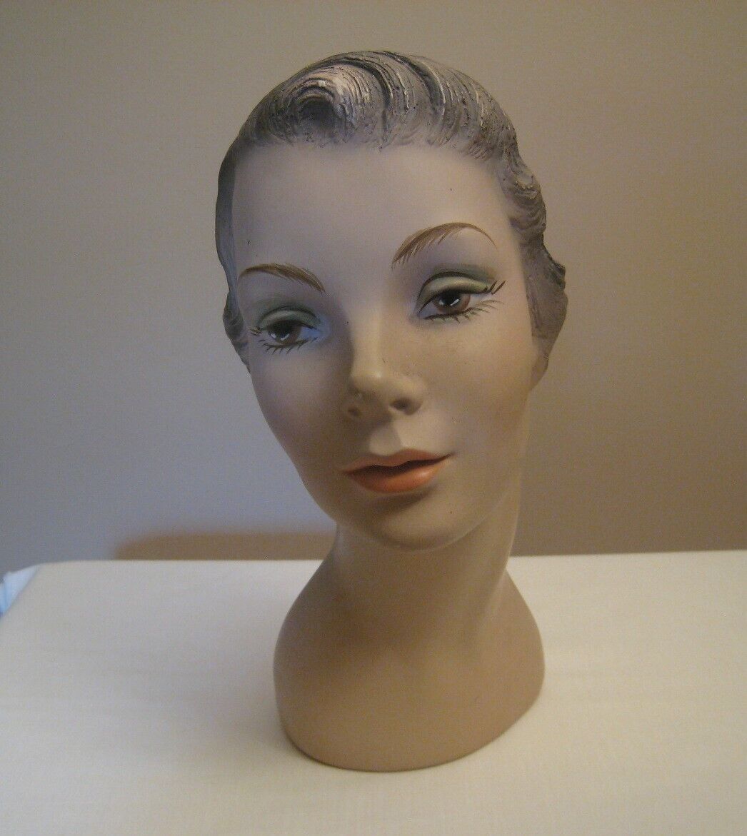 Vintage 1940s Mannequin Head Display