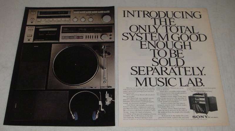 1981 Sony FR-300G Music Lab Stereo Ad - Good Enough to be Sold Separately