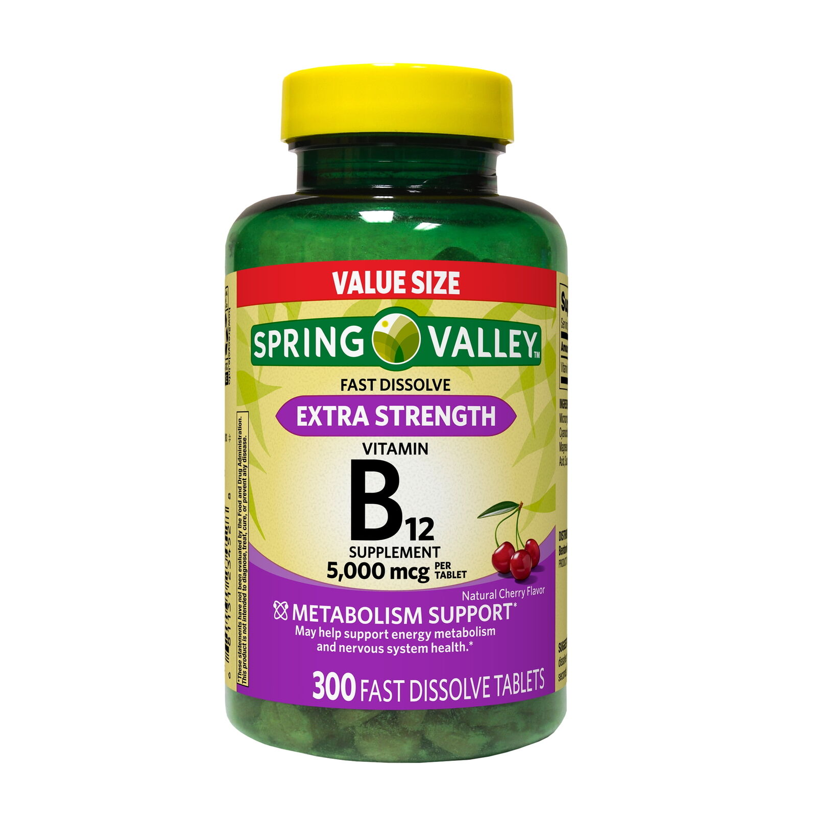 Extra Strength Vitamin B12 Fast Dissolve Tablets, Cherry, 5000 Mcg, 300 Ct