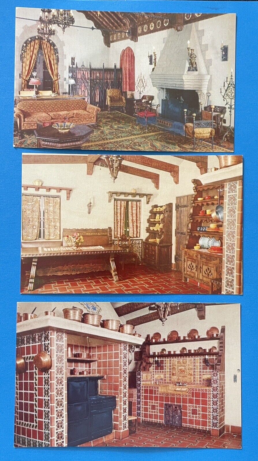 Spanish Kitchen Music Room Scotty\'s Castle Death Valley California Postcard Lot