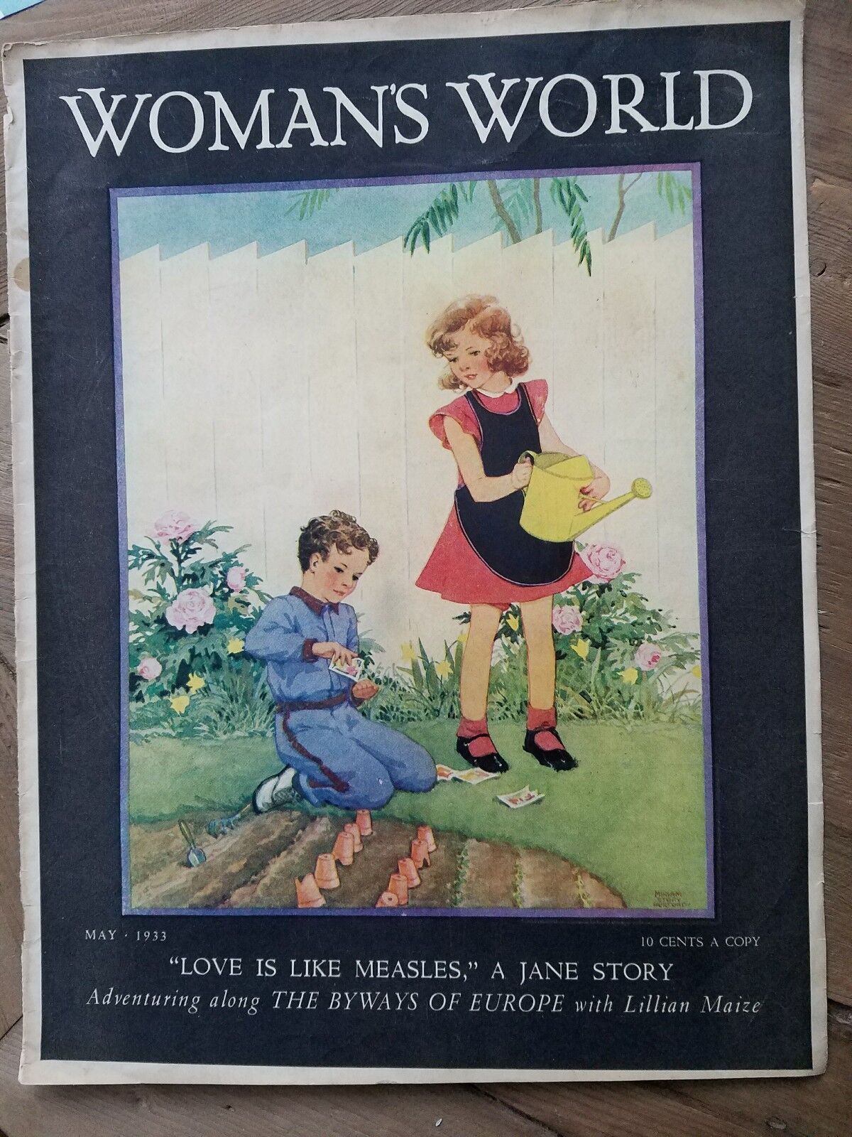 1933 Woman\'s World magazine front cover garden seeds Miriam story hurford art