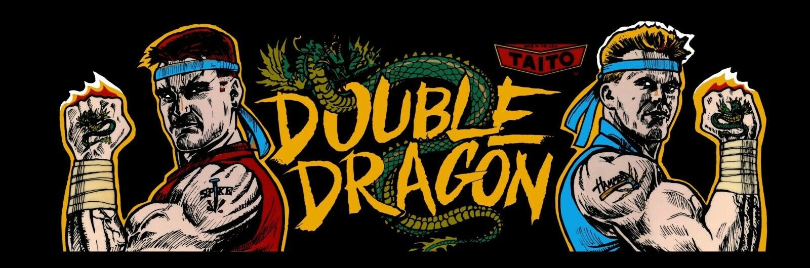 Double Dragon Arcade Marquee – 26″ x 8″