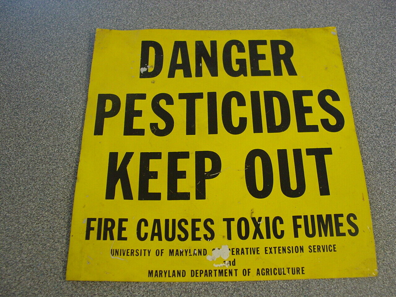 Danger Pesticides Keep Out University Maryland Department of Agriculture Sign MD