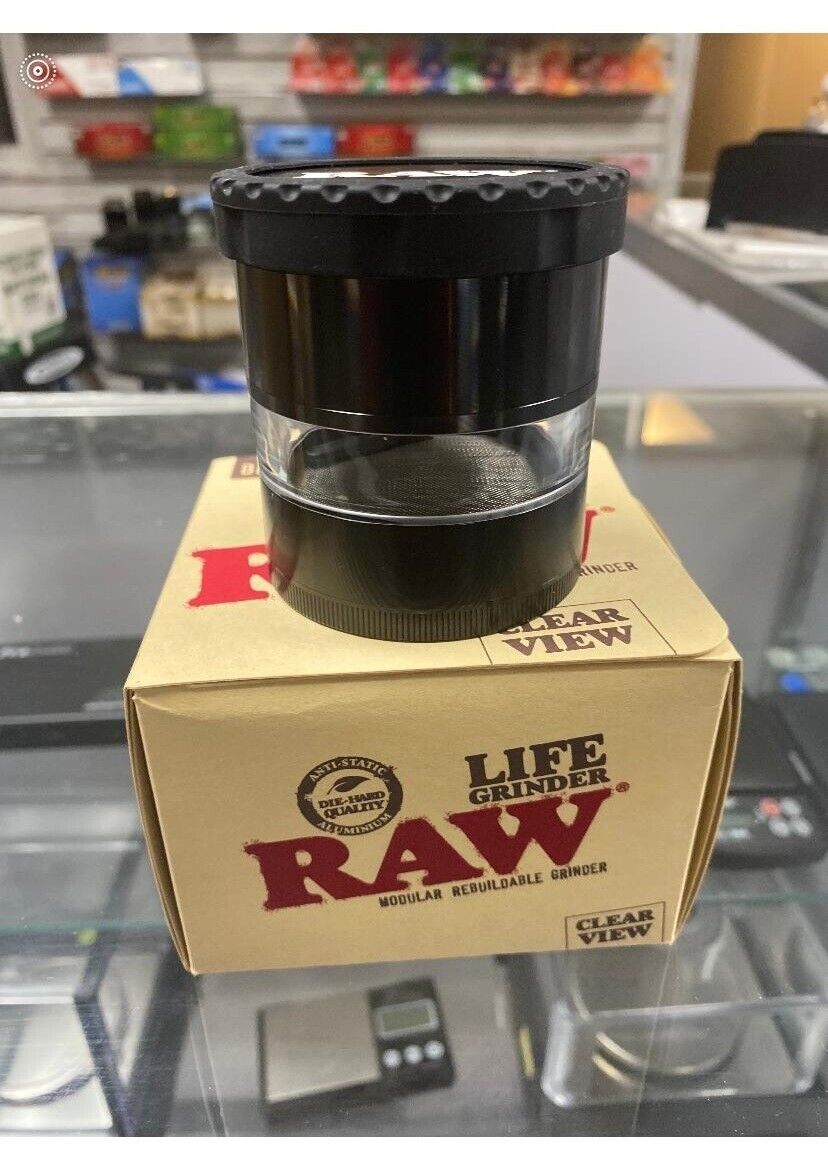 New RAW LIFE 4-Piece GRINDER CLEAR VIEW Modular Rebuildable Customizable Grinder