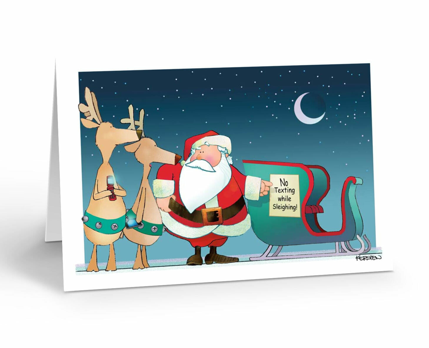 No Texting Humorous Christmas Cards - 18 cards & white envelopes - 20032