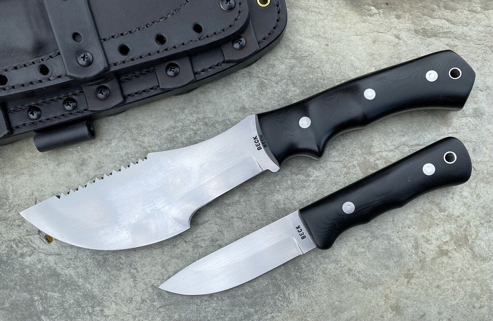 David Beck WSK & Companion Custom Handmade Bushcraft Hunter Gatherer Knife Set