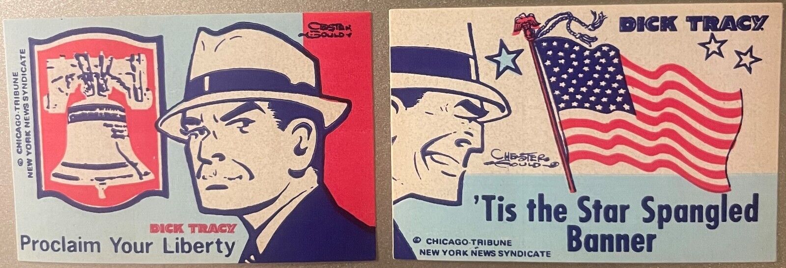 Vintage Patriotic Bicentennial Dick Tracy Stickers 1975 Chester Gould
