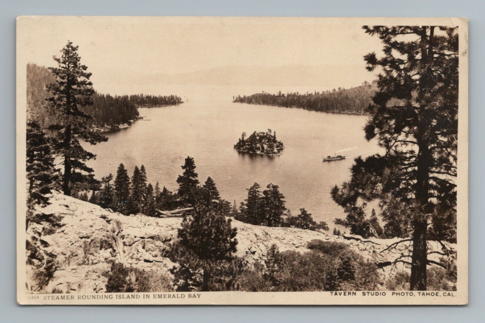 1922-1926 Lake Tahoe Emerald Bay Steamer California Photo RPPC Vintage Postcard