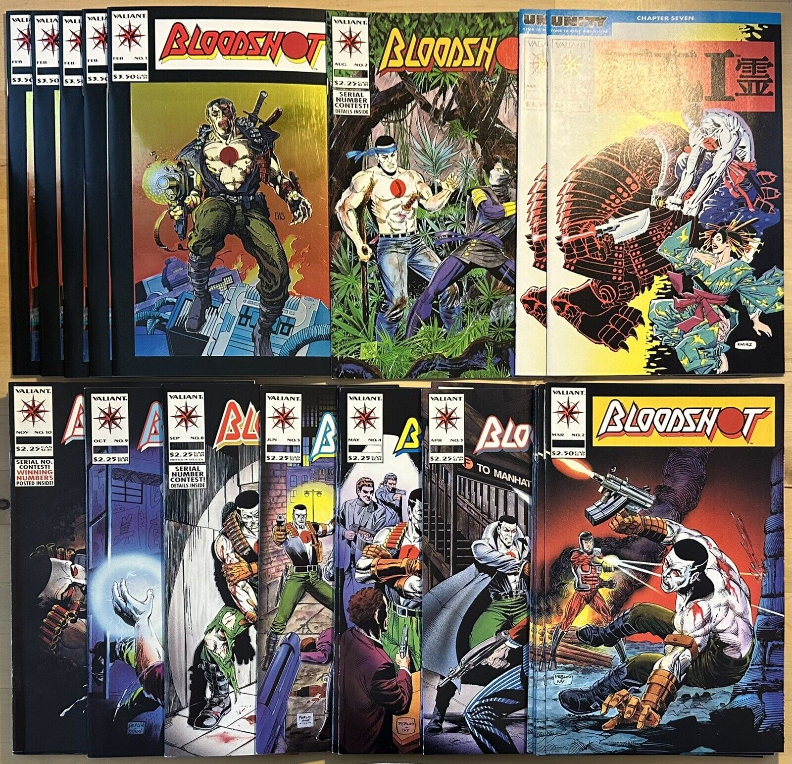Early 1990's Modern Age Valiant Bloodshot & Rai Comic Book Lot - 28 Comics