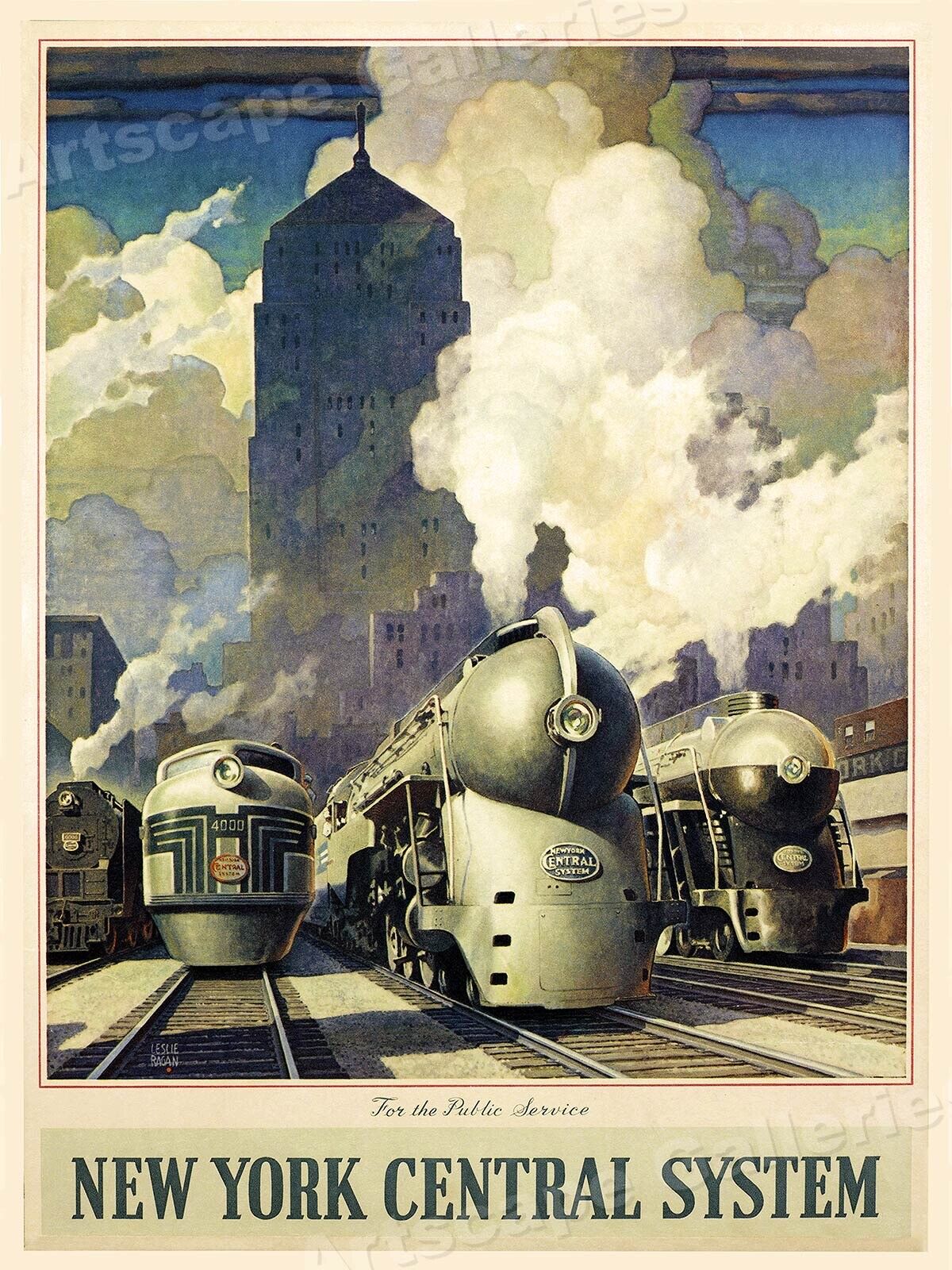 New York Central System 1940s Vintage Style Railroad Poster - 18x24