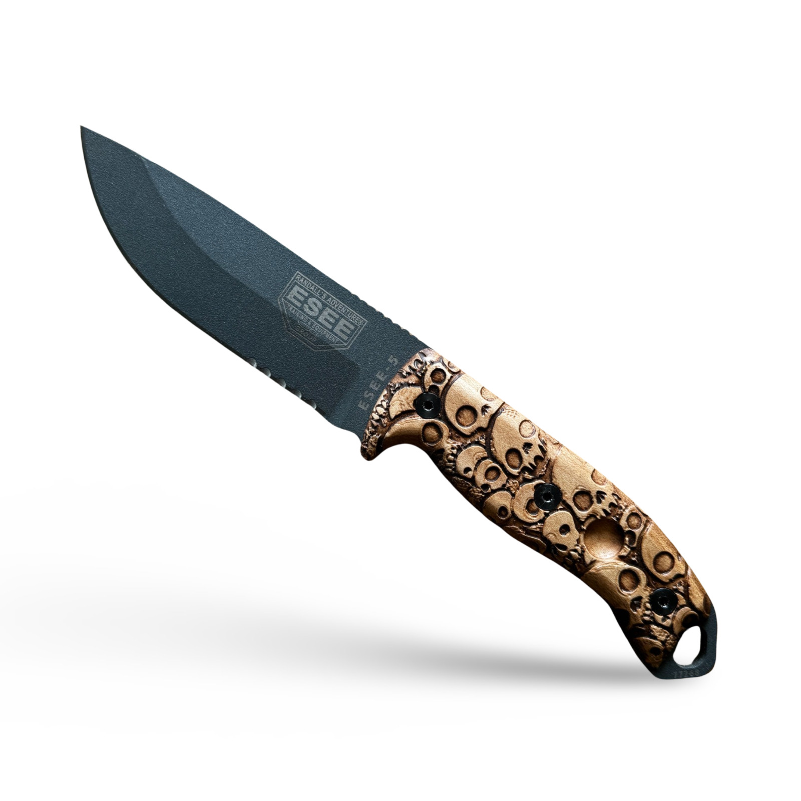 Scales compatible with ESEE-5/6 knife solid Maple SKULLS