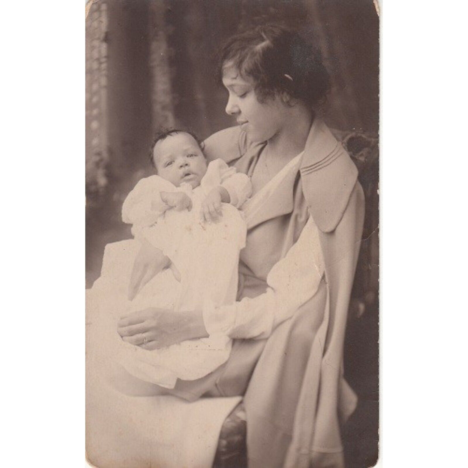 RPPC Original Postcard Aunt Holding A Baby B. & W Unposted Black History Photo
