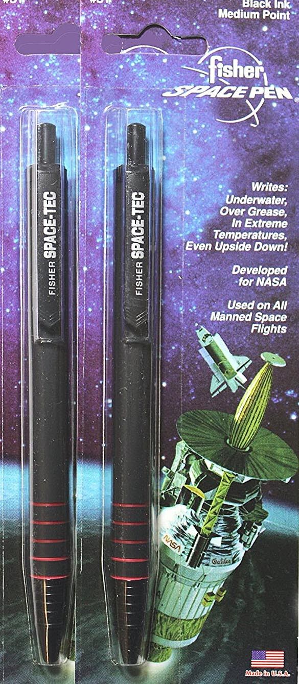 2 Pack Fisher Space-Tec rubber coated Retractable Pens Selected by NASA