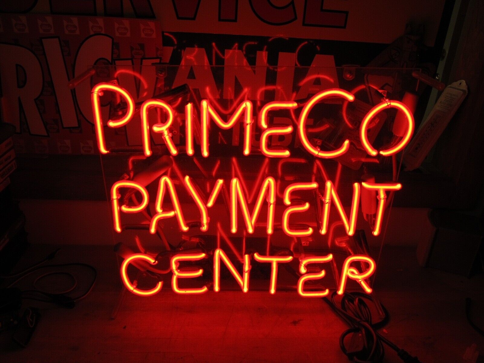 Vintage  Original PrimeCo Payment Center Cell Phone Store Neon Sign PICK UP HERE