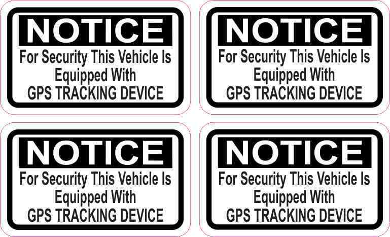 2.5x1.5 Vehicle Equipped with GPS Tracking Stickers Car Truck Bumper Decal