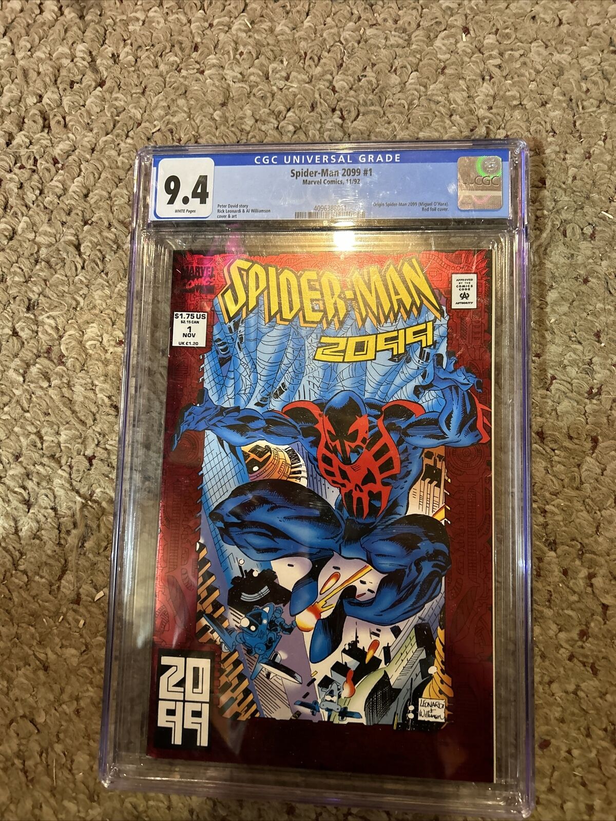 Spider-Man 2099 #1 (First Printing) CGC Graded 9.4 White Pages 1992 Key Issue