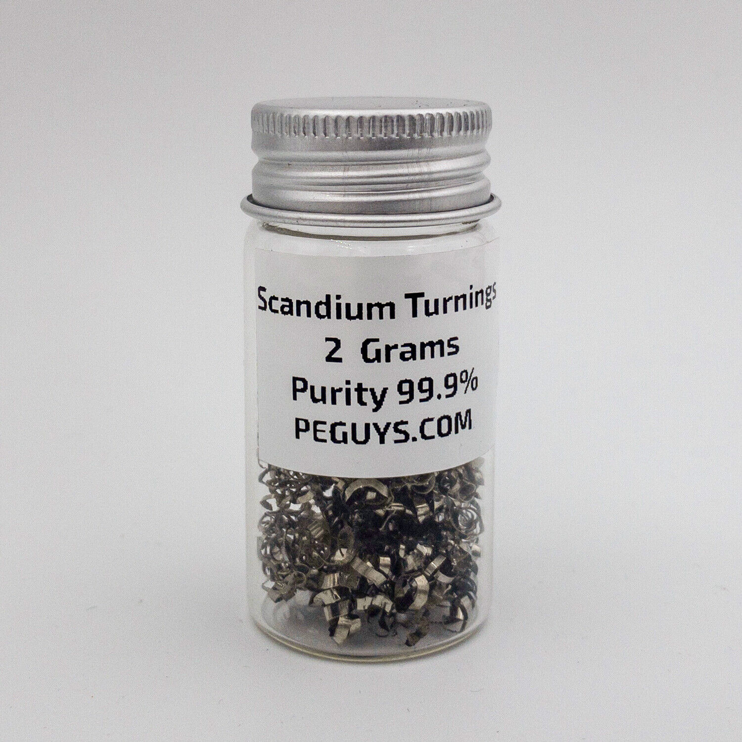2 Grams 99.9% Scandium metal Turnings in glass vial element 21 sample Rare Earth