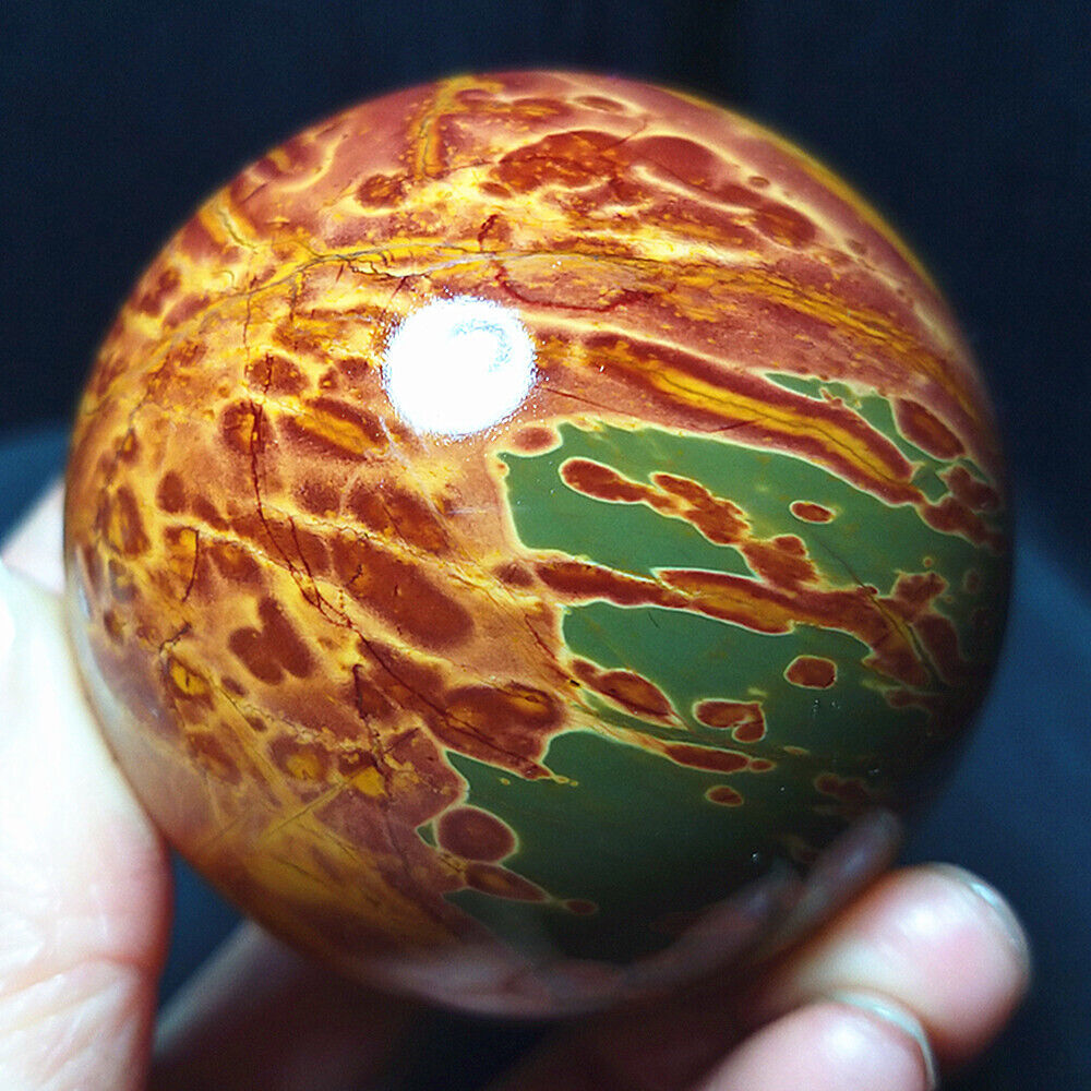 Rare 313G Natural Polished Ocean Jasper Ecology Sphere Ball Reiki Healing  A2658