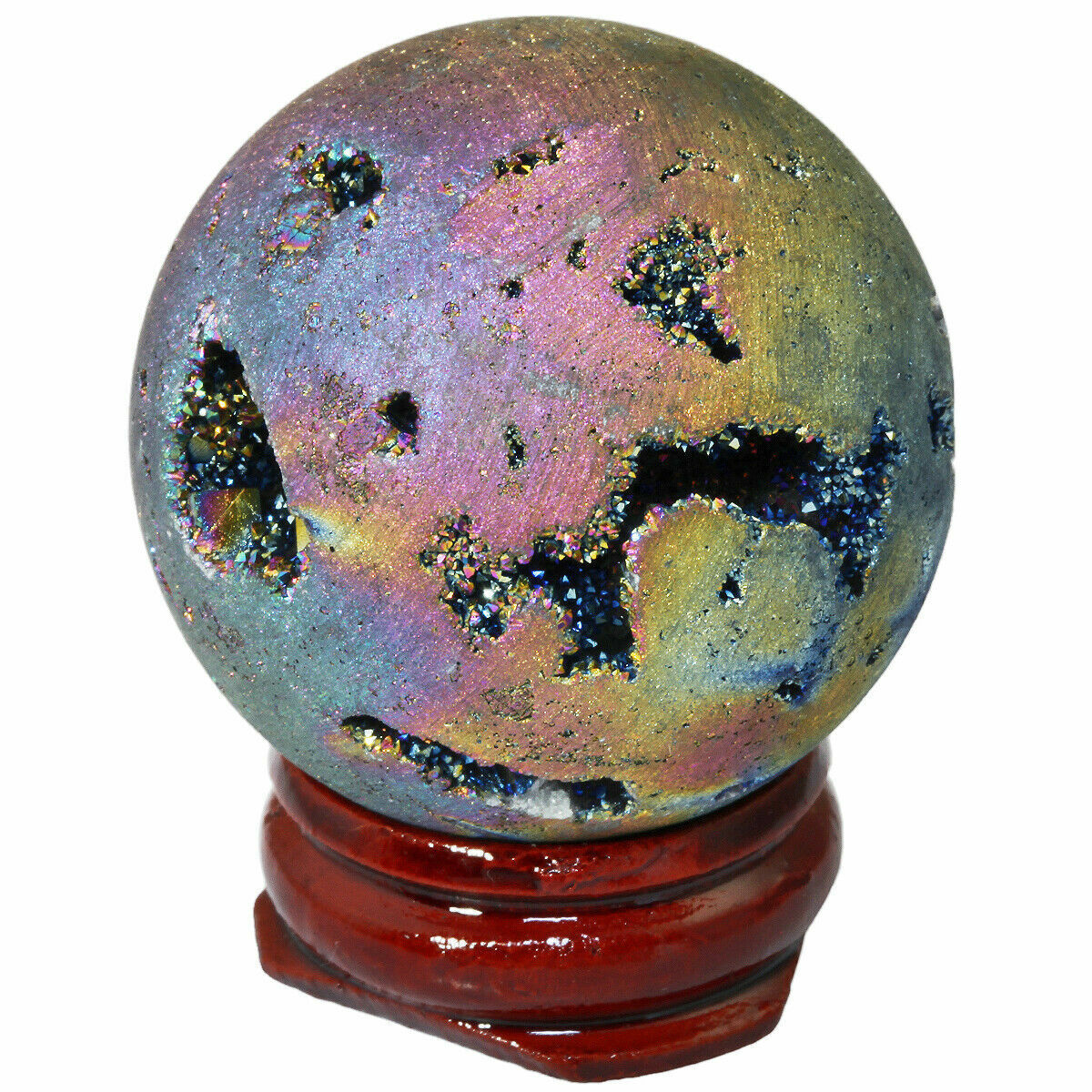Druzy Geode Sphere Ball Crystal Quartz Agate Gemstone Sculpture Figurine Healing