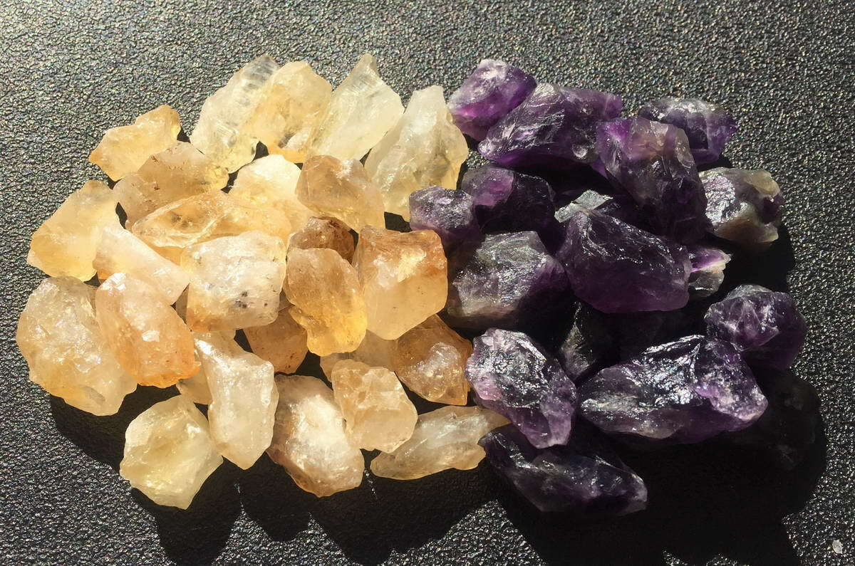 Amethyst & Citrine 1/2 LB Combo Quartz Small Rough Stones Raw Crystal Chunks