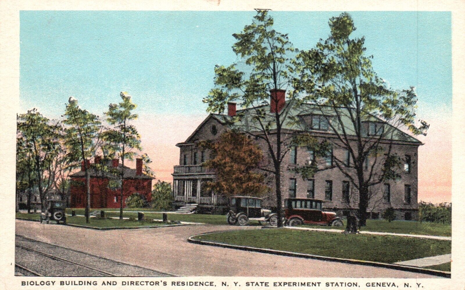Geneva, NY, Biology Building, NY State Experiment Station, Old Postcard b5576