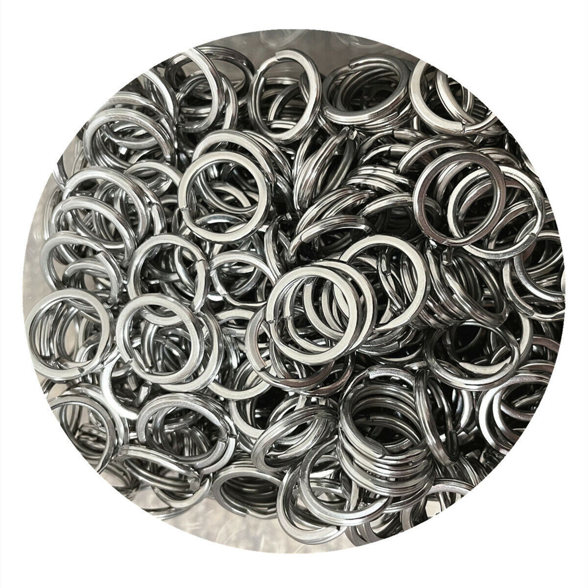 15mm 10-100 pack Stainless Steel Small Key Rings Split Ring Flat Metal Keychain
