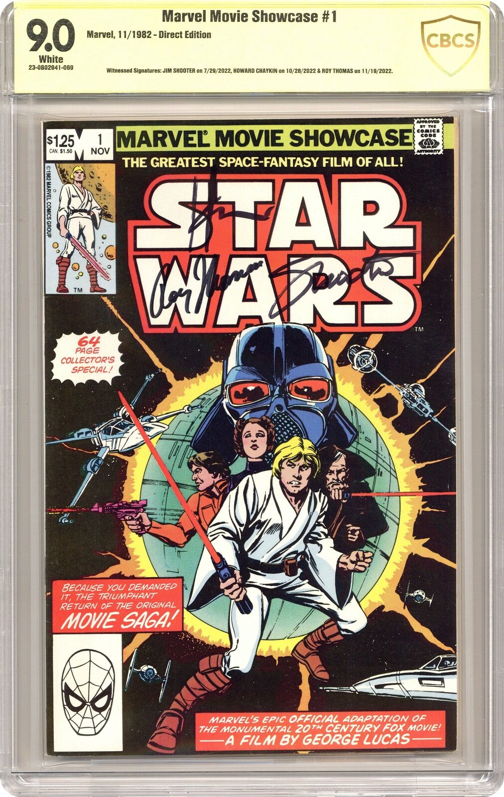 Marvel Movie Showcase Featuring Star Wars #1 CBCS 9.0 SS 1982