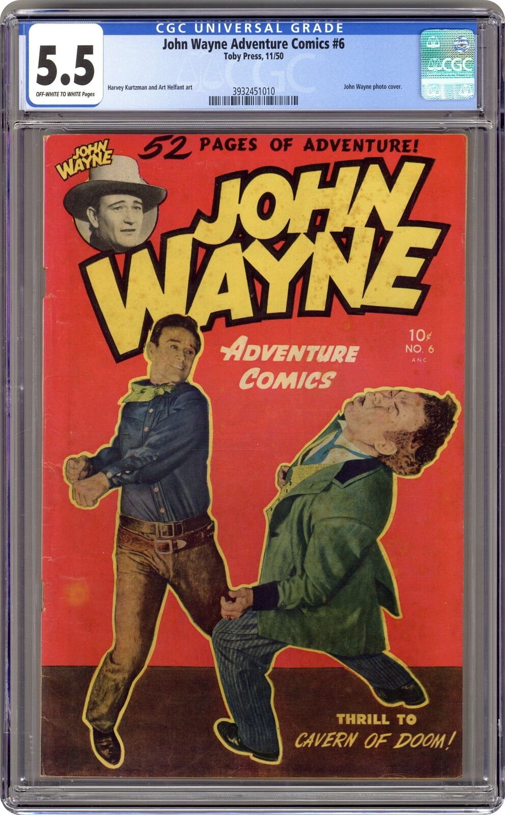 John Wayne Adventure Comics #6 CGC 5.5 1950 3932451010