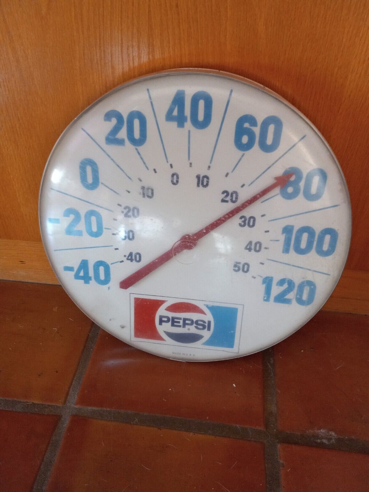 Vintage Pepsi Cola Round Thermometer 18