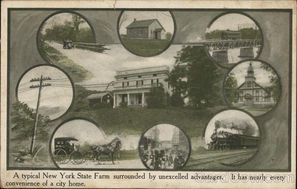 1912 Syracuse,NY A Typical New York State Farm Onondaga County Farming Postcard