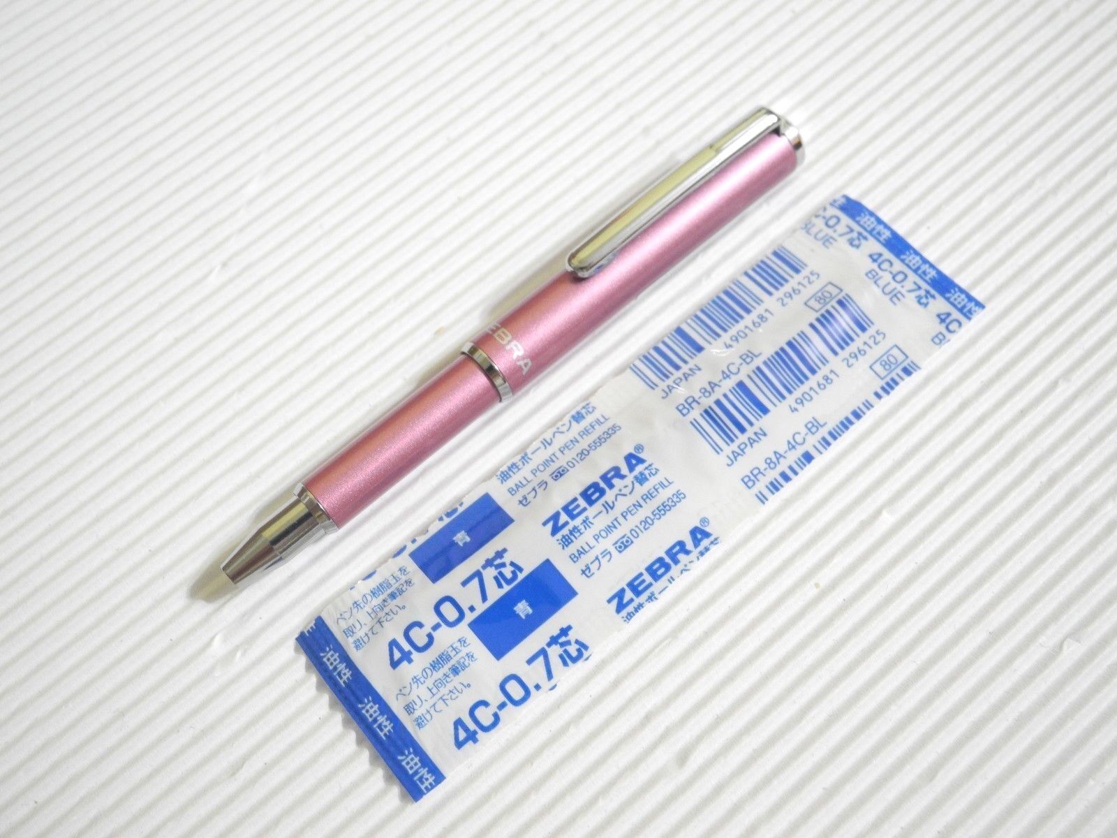 (Tracking No)1 X Pink ZEBRA BA55 mini/EXPANDZ 0.7mm ballpoint pen free 2 refill