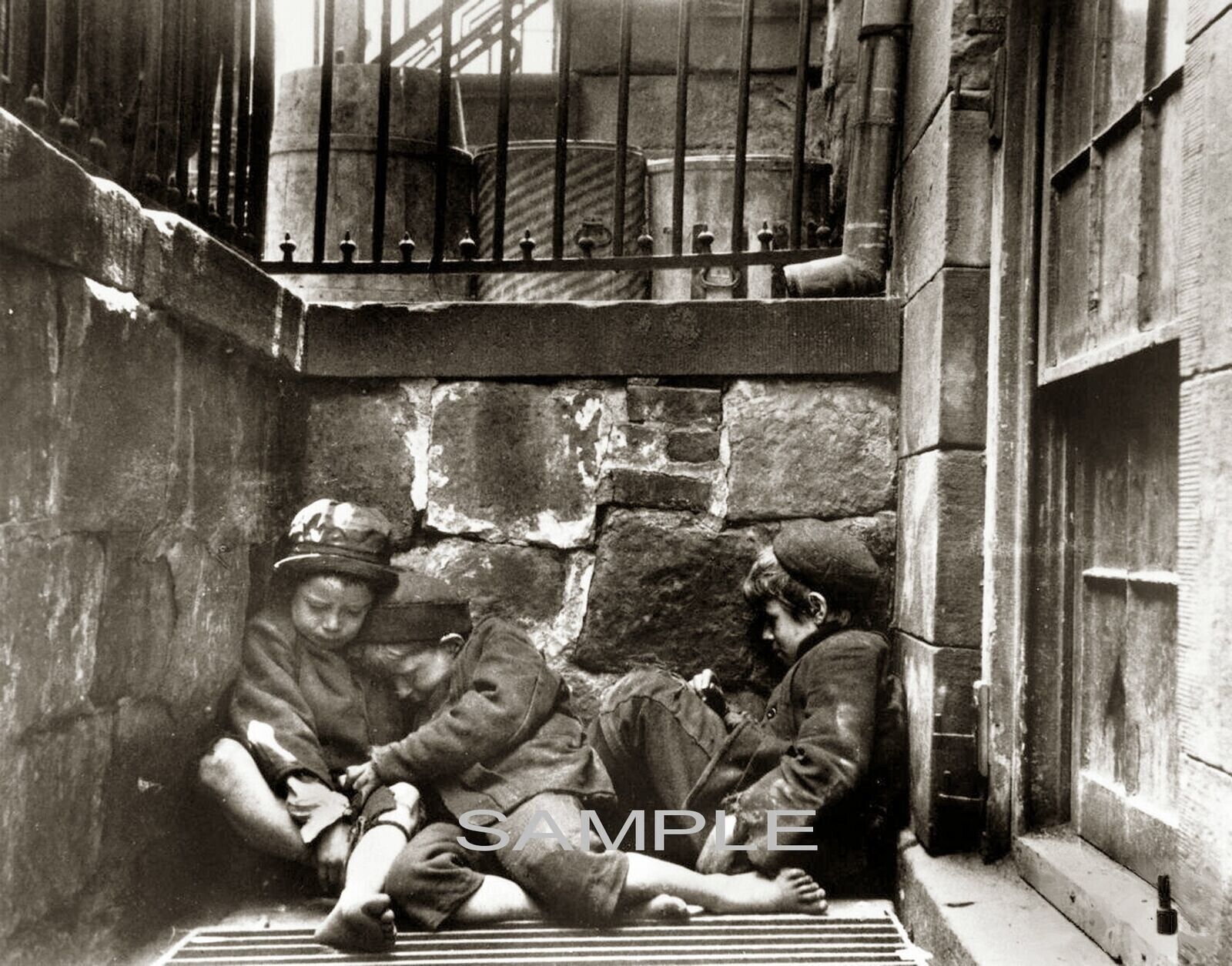 1900 HOMELESS CHILDREN Mulberry St New York Classic Historic Poster Photo 11x17