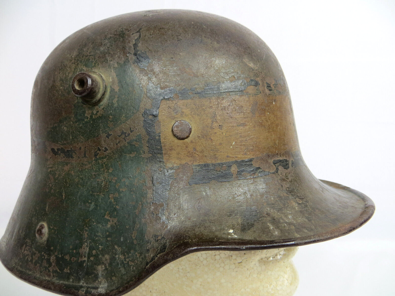 WW1 German M16 Cammo Helmet. Inner band intact. Beautiful Original Example