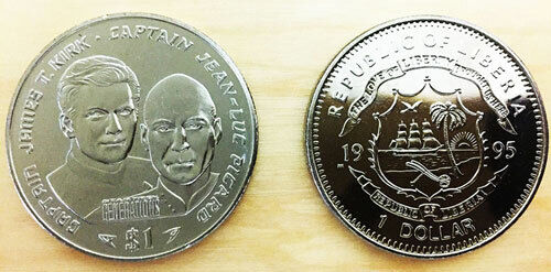 Liberia - Star Trek - Captain Kirk and Captain Picard  - Commemorative Coin